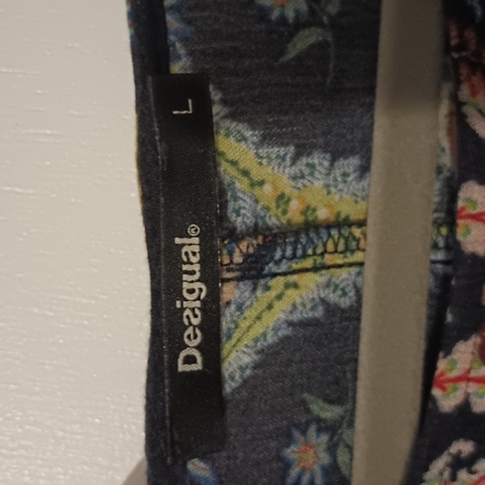 DESIGUAL Boho 3/4 Sleeve Floral Paisley Print Top Size Large - Picture 4 of 7
